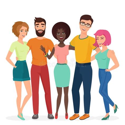 friends group people hugging stock illustrations  friends group