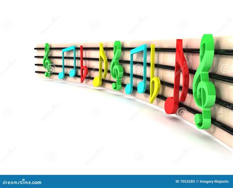 Three Dimensional Colorful Musical Clefs Stock Illustration ...