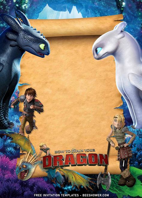 8 How To Train Your Dragon Birthday Invitation Templates