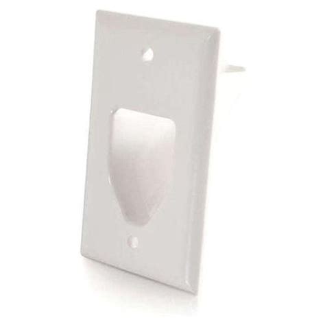 Ortronics C2g Recessed Low Voltage Cable Pass Through Wall Plate White Plastic 3 Inches Height