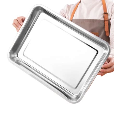 Assadeira Bandeja Retangular Alta Aço Inox 40 x 30 x 6 9cm Escorrega