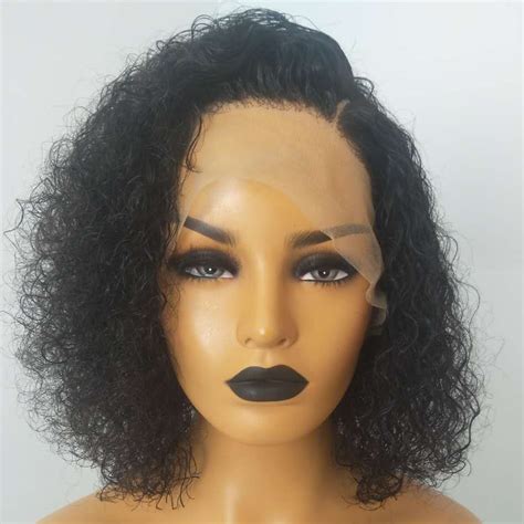 Peruvian Hair Curly Short Hair Lace Front Wig Natural Color Lux Hair Shop