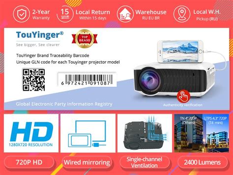 TouYinger T4 mini projector LED HDMI 1280x720 Portable Beamer USB Home ...