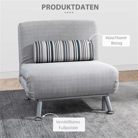 klappbar Schlafsessel Schlafsofa Klappmatratze Bett Gästebett Grau Sofa