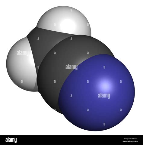 De Acetonitrilo Ch Cn Acn Mol Cula Estructura Qu Mica Solventes