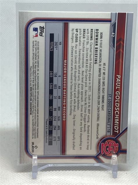 2022 Bowman Chrome Sapphire Edition 42 Paul Goldschmidt EBay