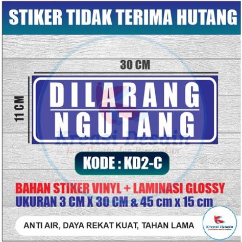 Jual STIKER DILARANG NGUTANG KASBON LAMINASI GLOSSY Shopee Indonesia