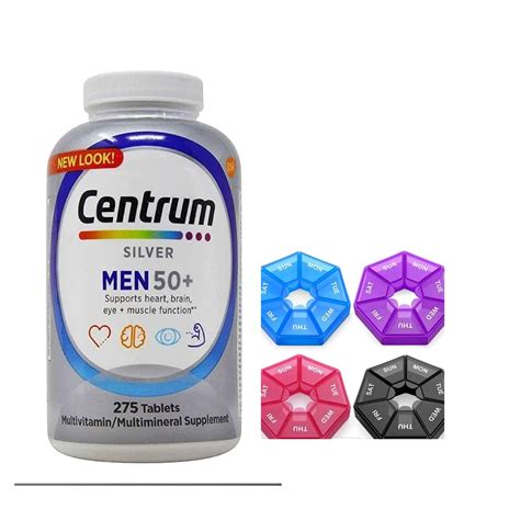 Centrum Silver Men 50 Multivitamin Multimineral Supplement 275 Tablets Pack Of 1 With Pill