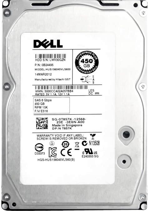 Dysk serwerowy Dell 450Gb 15K Sas-2 3.5'' Hus156045Vls600 (0T857K ...