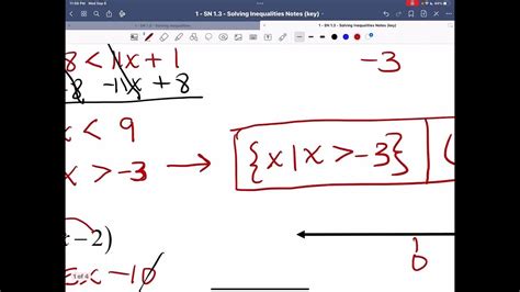 1 Sn 13 Solving Inequalities And Compound Inequalities Notes Part 1 Video Youtube