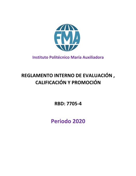 PDF REGLAMENTO INTERNO DE EVALUACIÓN CALIFICACIÓN Y por