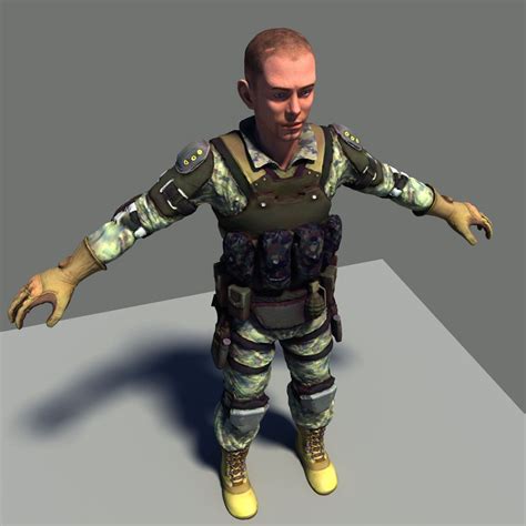 солдат 3D Модель $5 - .ma - Free3D
