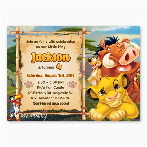 Lion King Birthday Invitation Printable – Easy Inviting