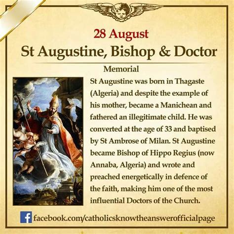 St Augustine Bishop Doctor Catholic Beliefs Catholic Teaching