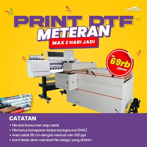 Jual JASA CETAK DTF PRINT DTF METERAN Shopee Indonesia