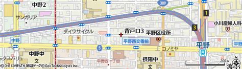 大阪府大阪市平野区背戸口3丁目の地図 住所一覧検索｜地図マピオン