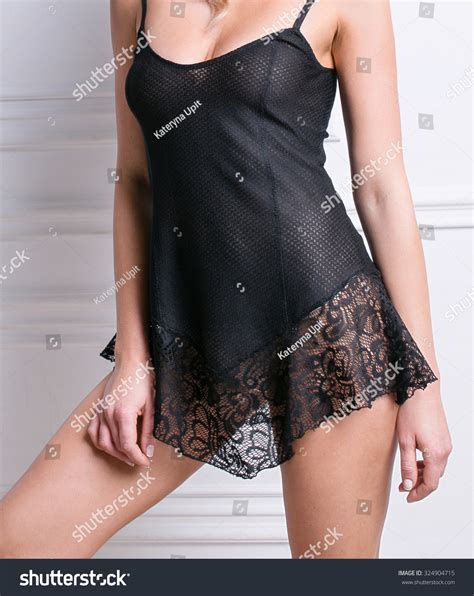 Slim Woman Black Lingerie Beautiful Lace Stock Photo 324904715 Shutterstock