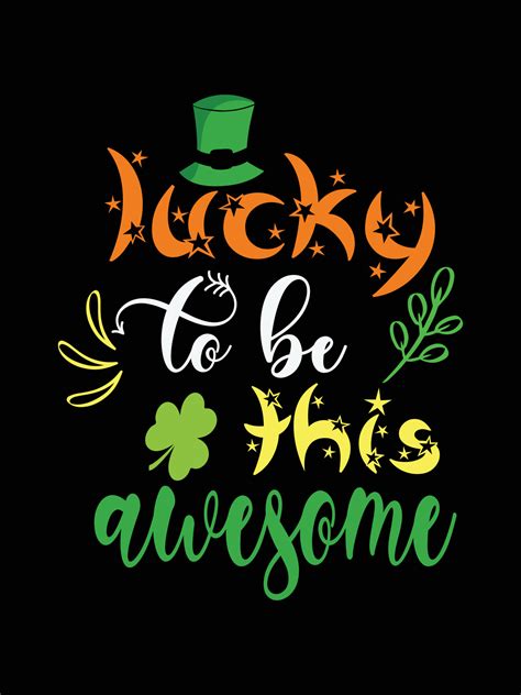 St Patricks Day Typography Colorful Irish Quote Vector Lettering T