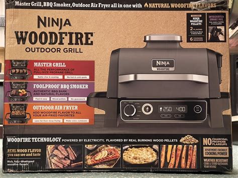 NINJA WOODFIRE OUTDOOR GRILL SMOKER 7 IN 1 MASTER GRILL BBQ SMOKER