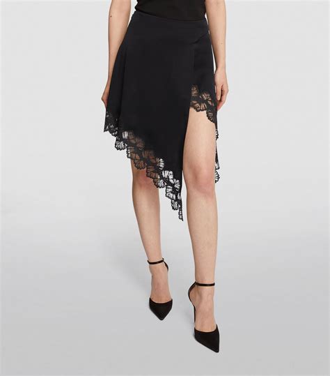 Womens Stella McCartney Black Lace Trim Asymmetric Skirt Harrods