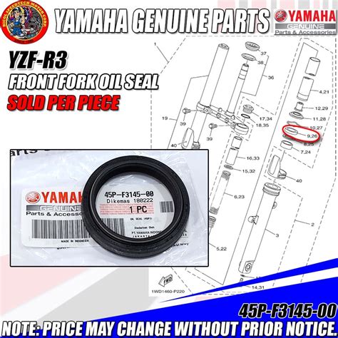 Yzf R Front Fork Oil Seal Ygp Genuine P F Shopee