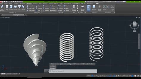 How To Use Sweep Command In Autocad Youtube