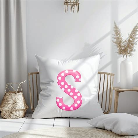 Pink Polka Dot Letter S Transparent Letter Graphic Printable Art