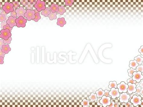 フレーム 紅梅白梅01イラスト No 113800／無料イラストフリー素材なら「イラストac」