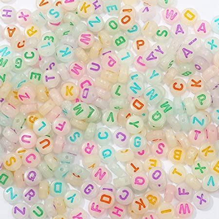 Amazon Amaney 1400 Pieces 4x7mm Round Acrylic With White Alphabet