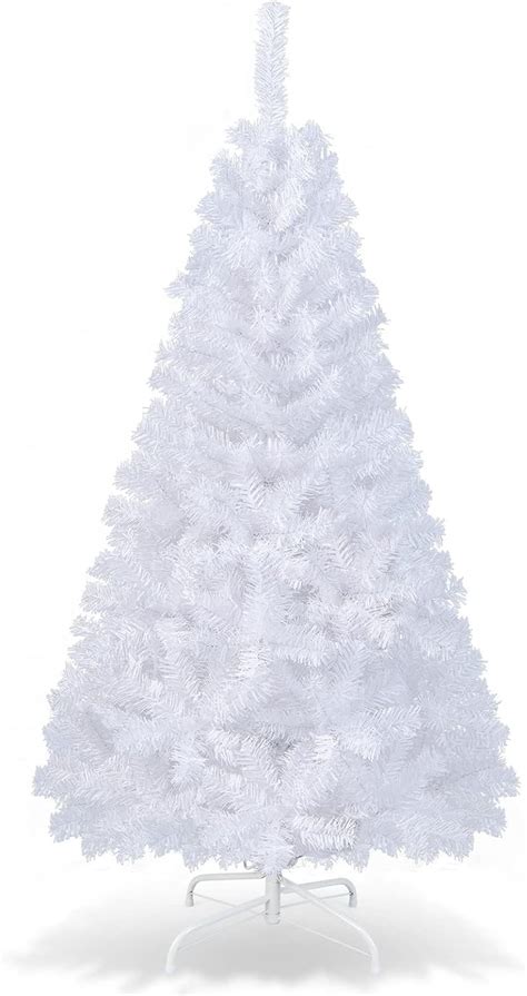 GYMAX Sapin de Noël Artificiel Blanc Arbre de Noël avec 350 650 950