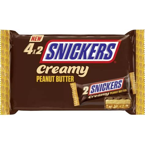Snickers Creamy Peanut Butter Peanut Caramel Candy Bar 4x2 Pieces ...