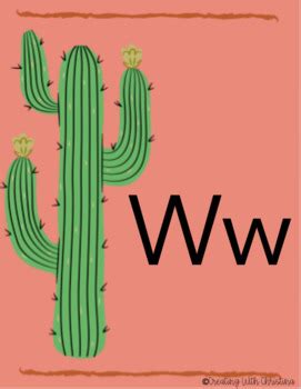 Cactus Theme Alphabet Posters By Creating With Christina Tpt