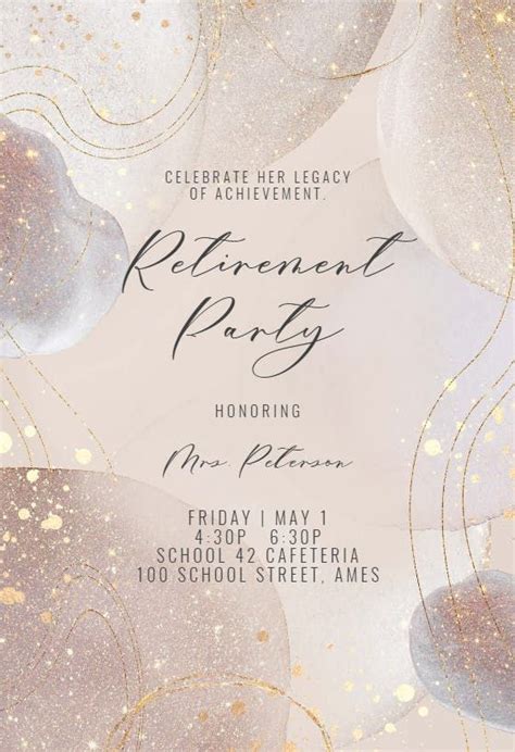 Shimmering Shapes Retirement Farewell Party Invitation Template Artofit