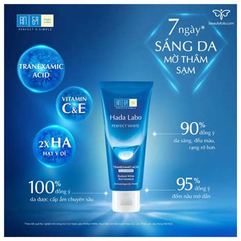 Sữa Rửa Mặt Hada Labo Xanh Perfect White Cleanser 80g