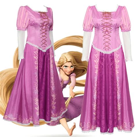 Disney Costume De Princesse Raiponce Pour Femme Robe Violette Cosplay