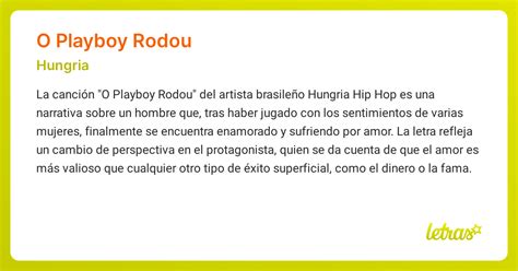 Letra O Playboy Rodou - Significado de la canción O PLAYBOY RODOU (Hungria) - LETRAS.COM