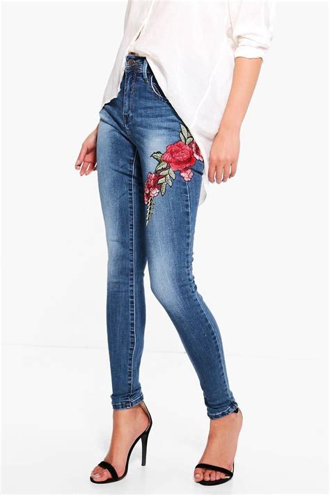 Helen Embroidered Skinny Jeansalternative Image Applique Jeans