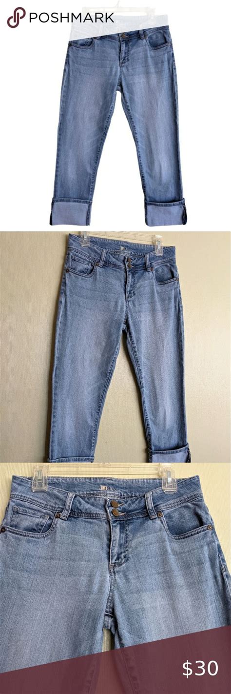 Kut From The Kloth Cameron Blue Cuffed Cropped Jean Size Light Wash