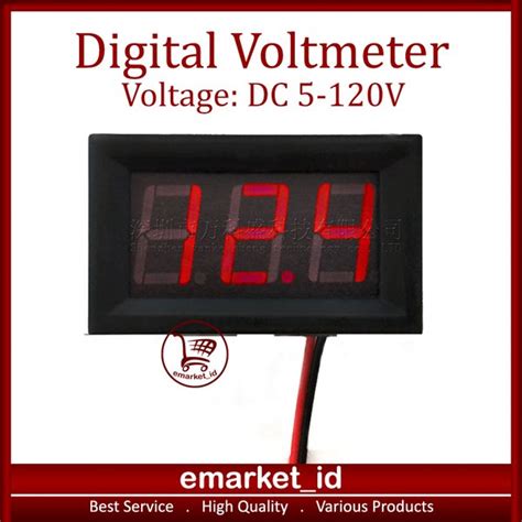 Jual Digital Voltmeter DC 5 120V Volmeter Volt Meter 0 56inch 2 Kabel