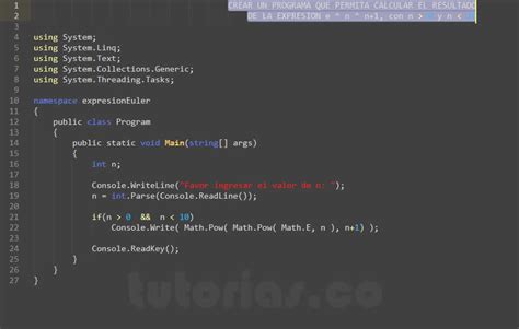 Operadores VisualStudio C Expresion Euler Tutorias Co