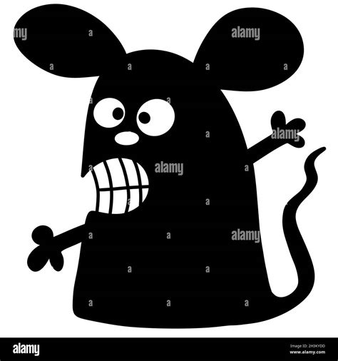 Doodle Cartoon Black Mouse For Fabrics And Textiles Stock Photo Alamy