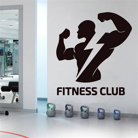 Gym Wall Decal Fitness Workout Wall Decal Fitness Gym Club Etsy In