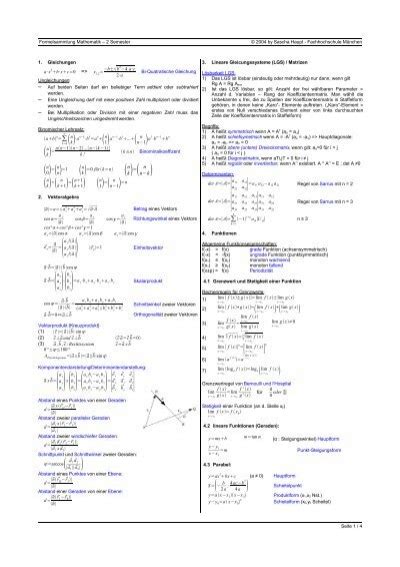 Mathe 2 Semester