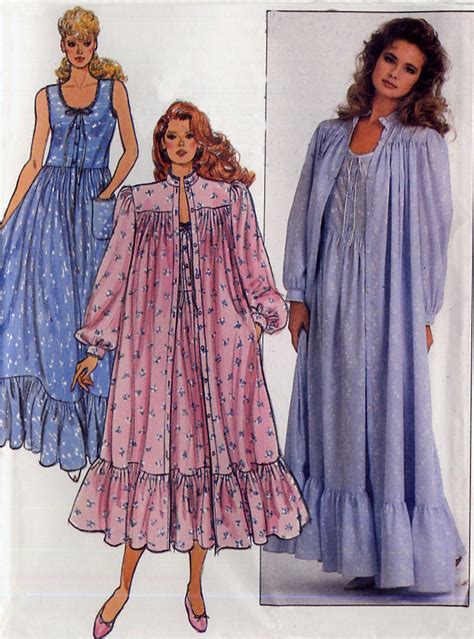 Womens Nightgown Robe Pattern Butterick Two Lengths