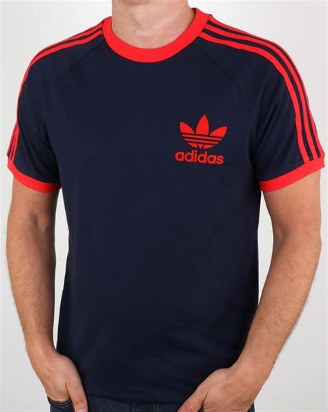 Adidas T Shirt Navy Red California 3 Stripes Originalstee