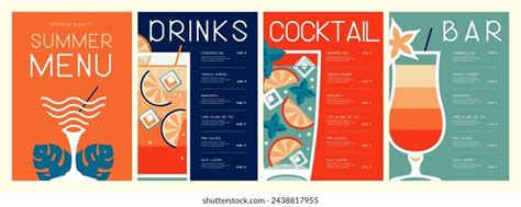 Retro Summer Restaurant Cocktail Menu Design Stock Vector Royalty Free 2444070195 Shutterstock