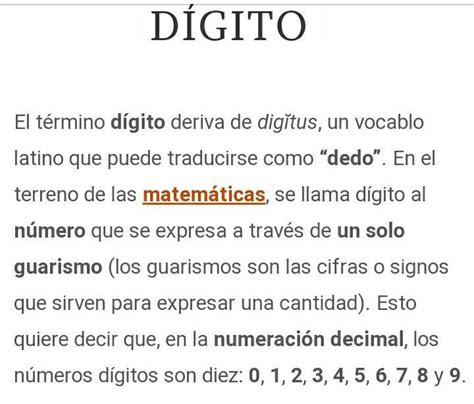 O Que Significa Dígitos - números digitos?!por favor - Brainly.lat