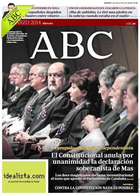 Ya puedes consultar la portada de ABC del miércoles 26 de marzo Abc