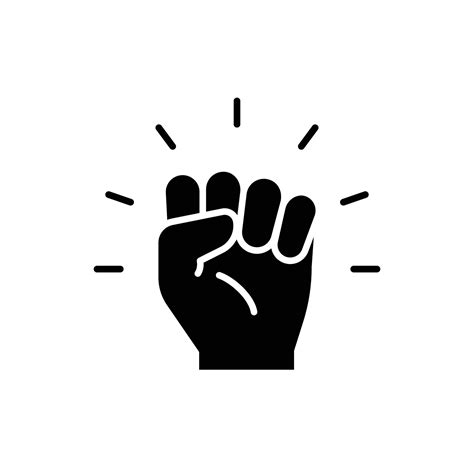 Empowerment Icon Simple Solid Style Hand Fist Empower Strength Courage Strong Power