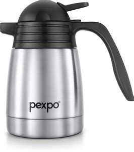 Pexpo Stainless Steel Vacuum Insulated Cosmo Carafe 24 Hrs Hot And Cold Tea Coffee 600 Ml Flask